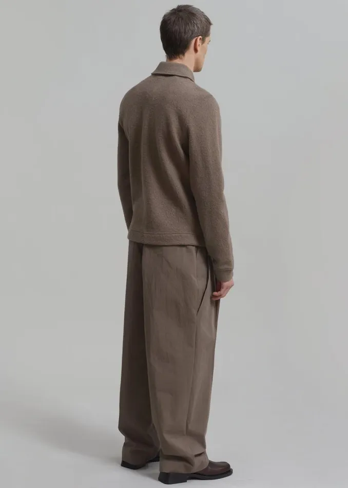 Men The Frankie Shop Knitwear Samse Samse Hannes Full Zip Cardigan Fallen Rock