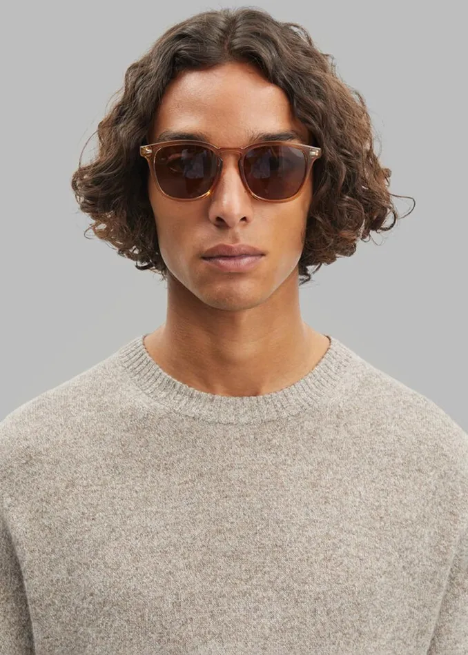 Men The Frankie Shop Knitwear Samse Samse Nobis Crew Neck Fallen Rock Melange