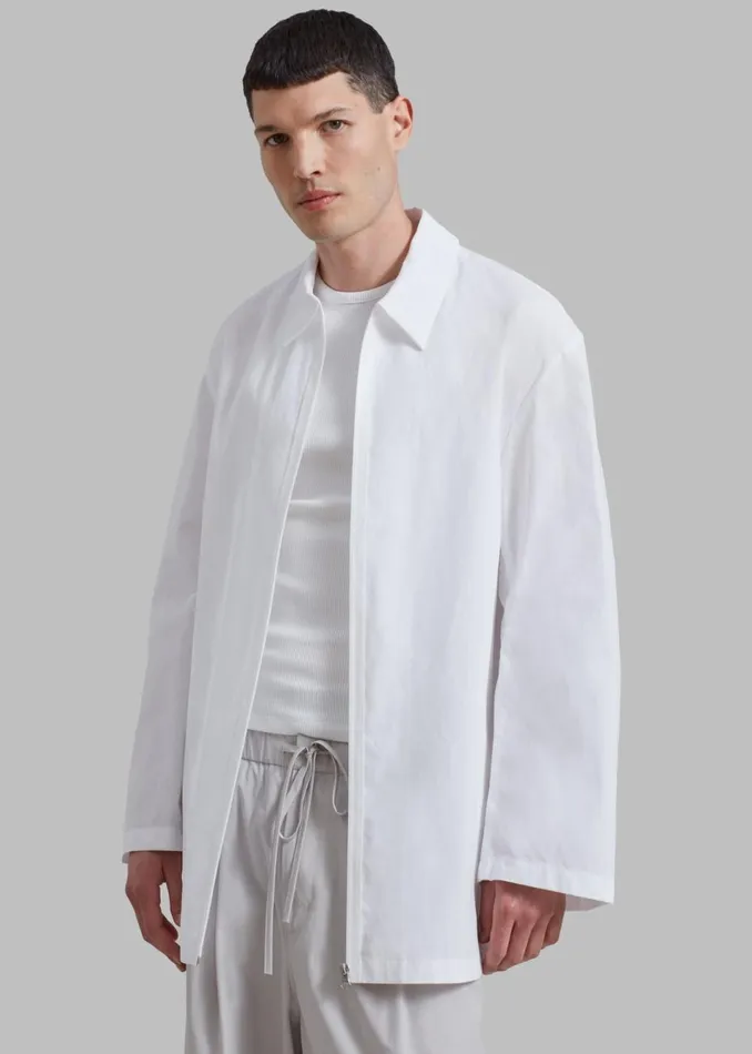 Men The Frankie Shop Outerwear Amomento Paper Wax Half Coat White