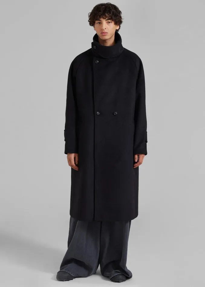 Men The Frankie Shop Outerwear Andrea Double Breasted Coat Black