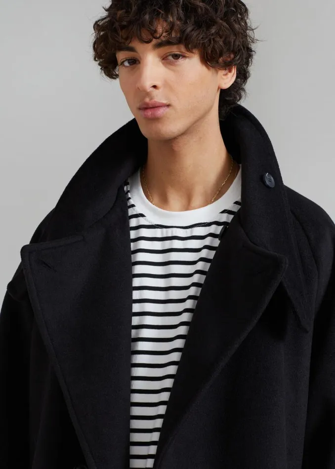 Men The Frankie Shop Outerwear Andrea Double Breasted Coat Black