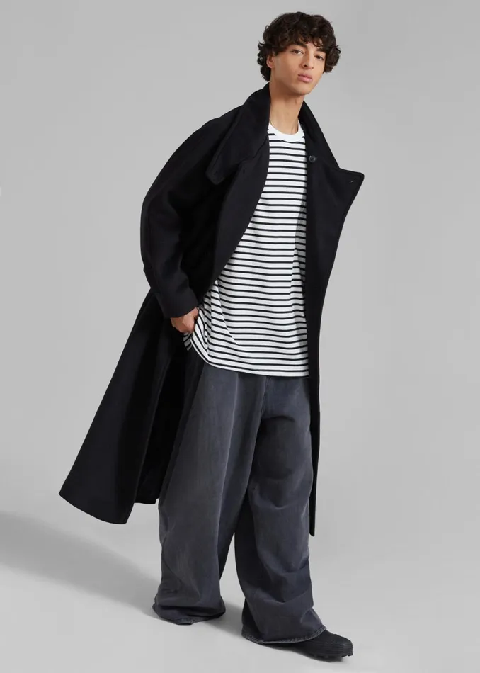 Men The Frankie Shop Outerwear Andrea Double Breasted Coat Black