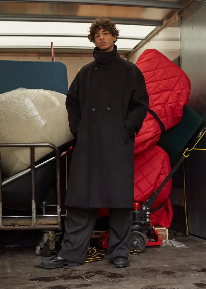 Men The Frankie Shop Outerwear Andrea Double Breasted Coat Black
