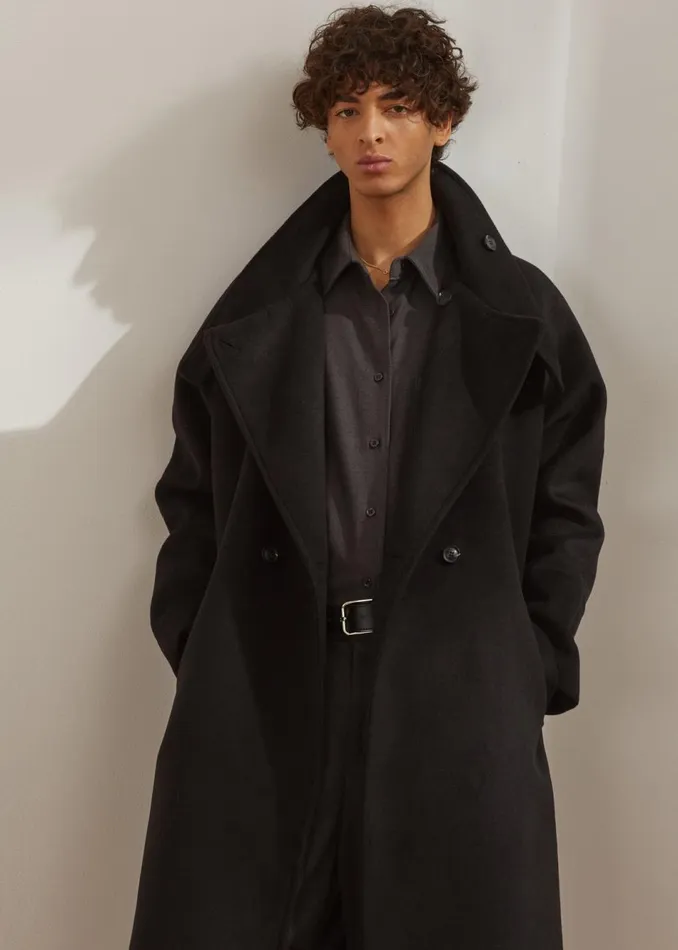 Men The Frankie Shop Outerwear Andrea Double Breasted Coat Black