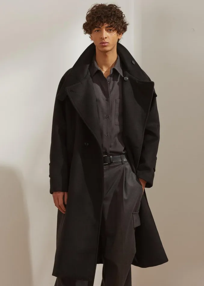Men The Frankie Shop Outerwear Andrea Double Breasted Coat Black