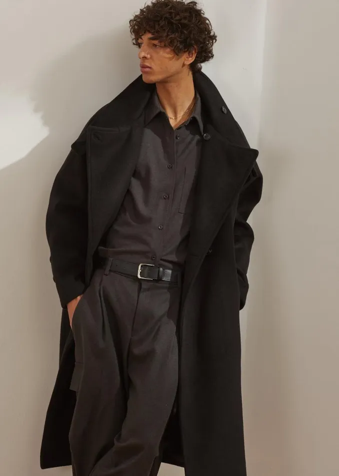 Men The Frankie Shop Outerwear Andrea Double Breasted Coat Black