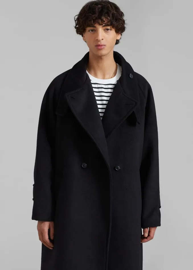 Men The Frankie Shop Outerwear Andrea Double Breasted Coat Black
