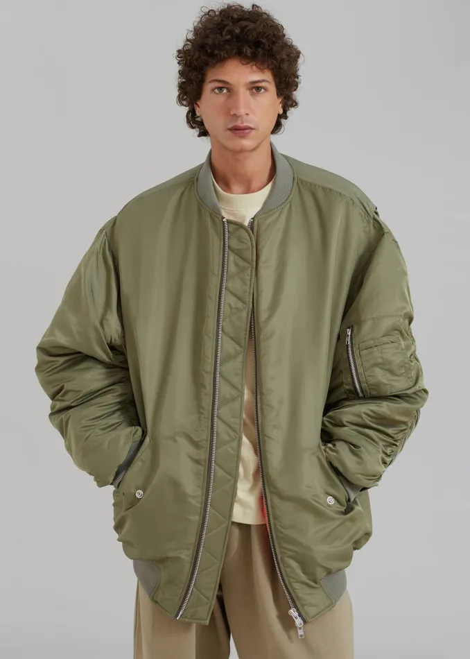 Men The Frankie Shop Outerwear Antwan Oversized Bomber Green