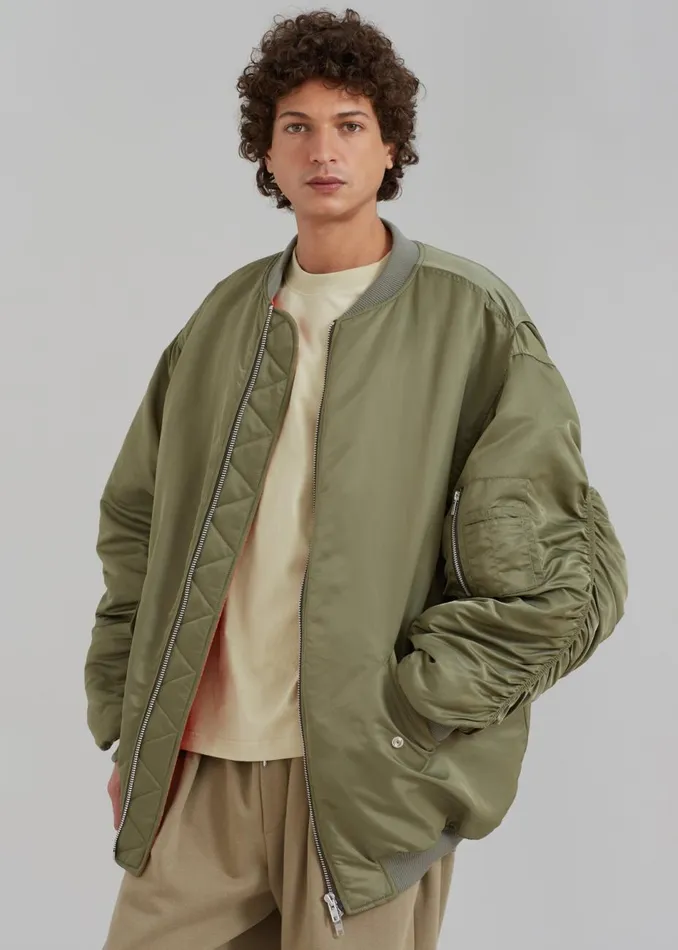 Men The Frankie Shop Outerwear Antwan Oversized Bomber Green