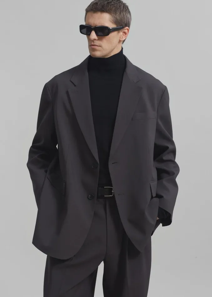 Men The Frankie Shop Outerwear Beo Blazer Dark Grey