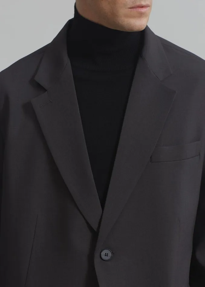 Men The Frankie Shop Outerwear Beo Blazer Dark Grey