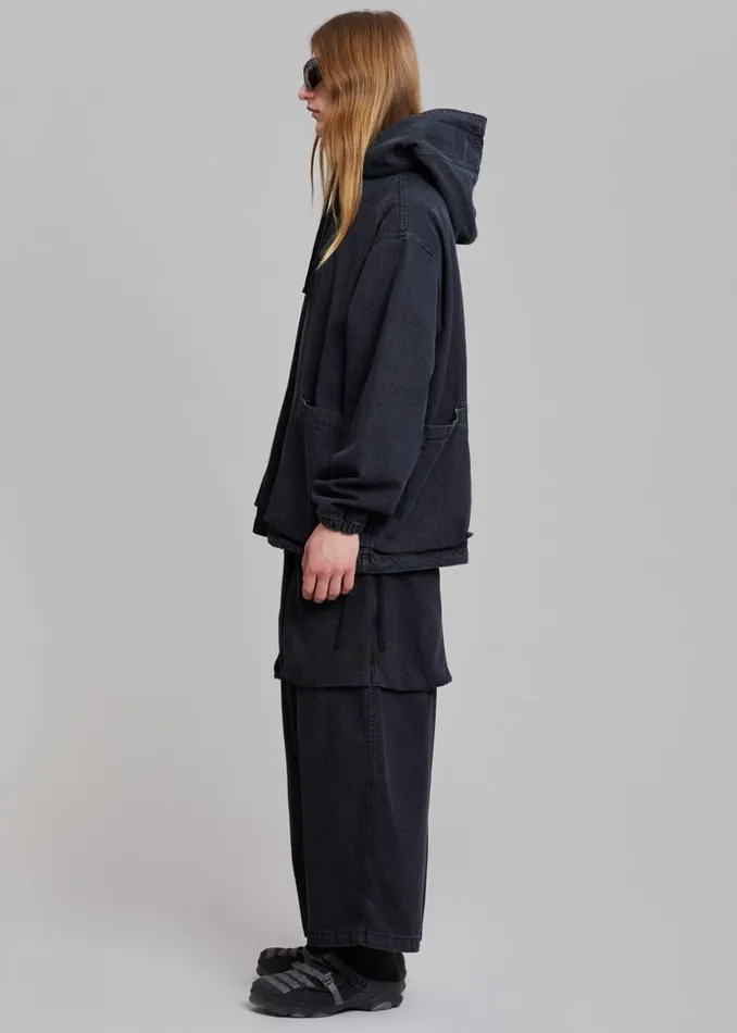 Men The Frankie Shop Outerwear Cliff Denim Hoodie Black
