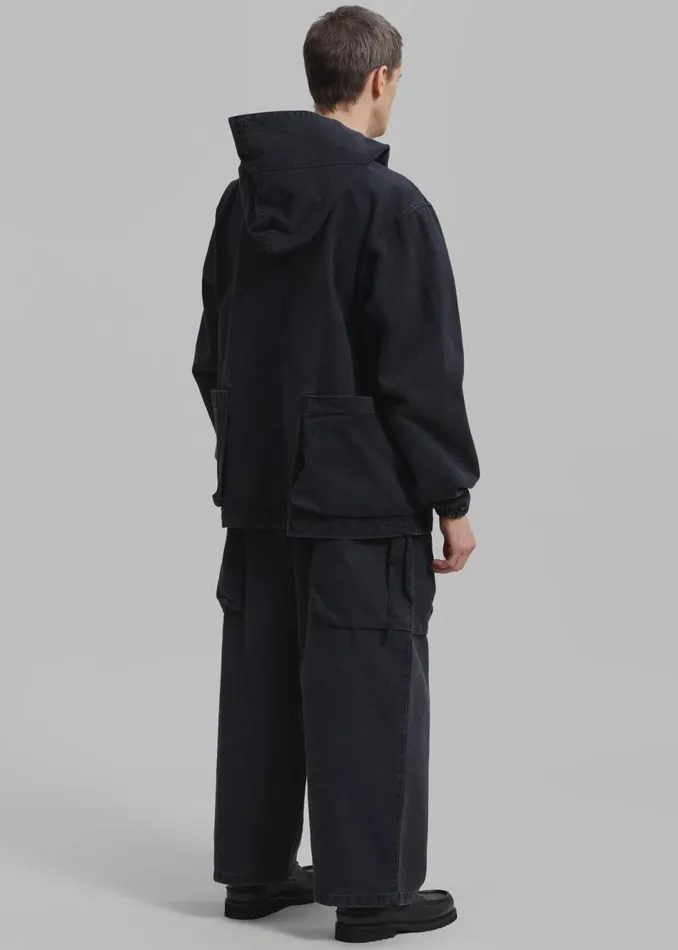 Men The Frankie Shop Outerwear Cliff Denim Hoodie Black