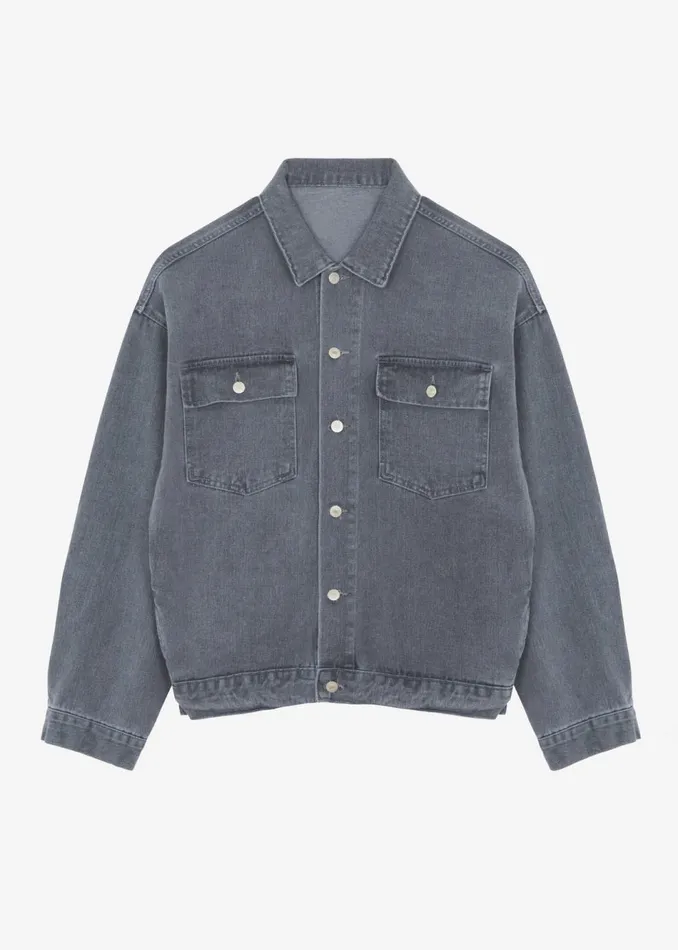 Men The Frankie Shop Outerwear Connor Oversized Denim Jacket Grey Wash