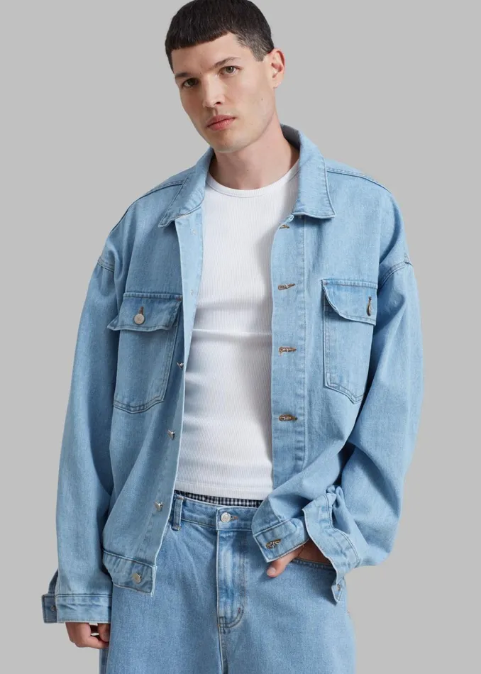 Men The Frankie Shop Outerwear Connor Oversized Denim Jacket Worn Wash