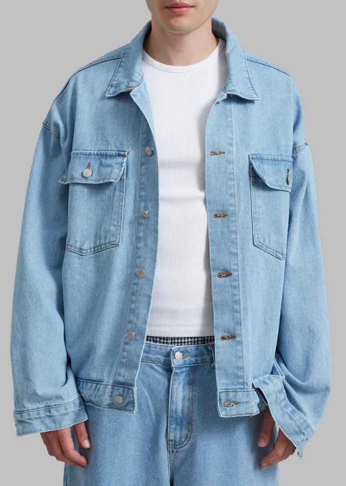 Men The Frankie Shop Outerwear Connor Oversized Denim Jacket Worn Wash
