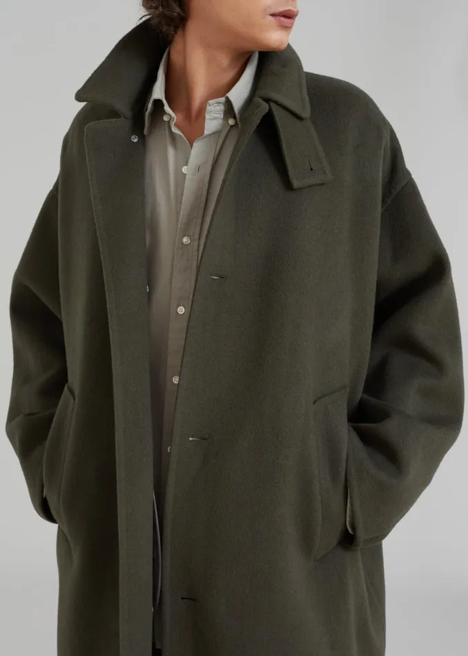 Men The Frankie Shop Outerwear Croft Oversized Coat Olive