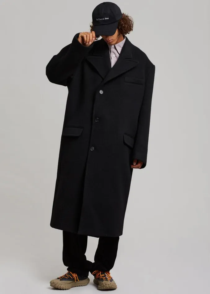 Men The Frankie Shop Outerwear Curtis Oversized Coat Black