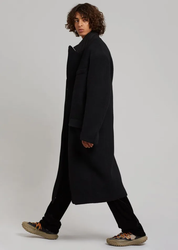 Men The Frankie Shop Outerwear Curtis Oversized Coat Black Men The Frankie Shop Outerwear Curtis Oversized Coat Black
