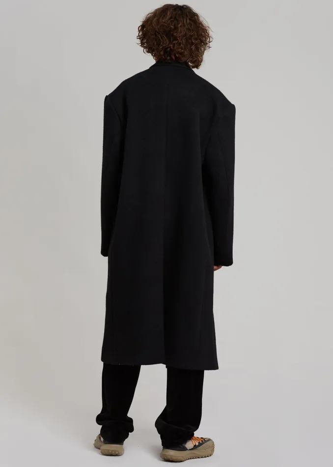 Men The Frankie Shop Outerwear Curtis Oversized Coat Black Men The Frankie Shop Outerwear Curtis Oversized Coat Black