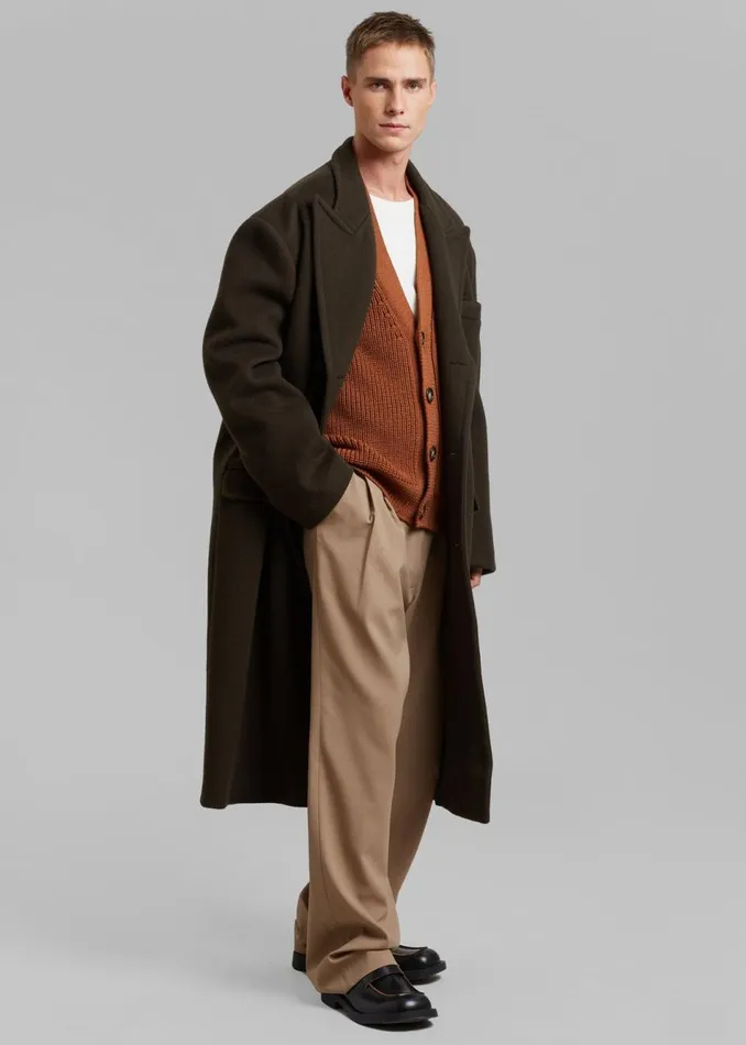 Men The Frankie Shop Outerwear Curtis Oversized Coat Dark Brown
