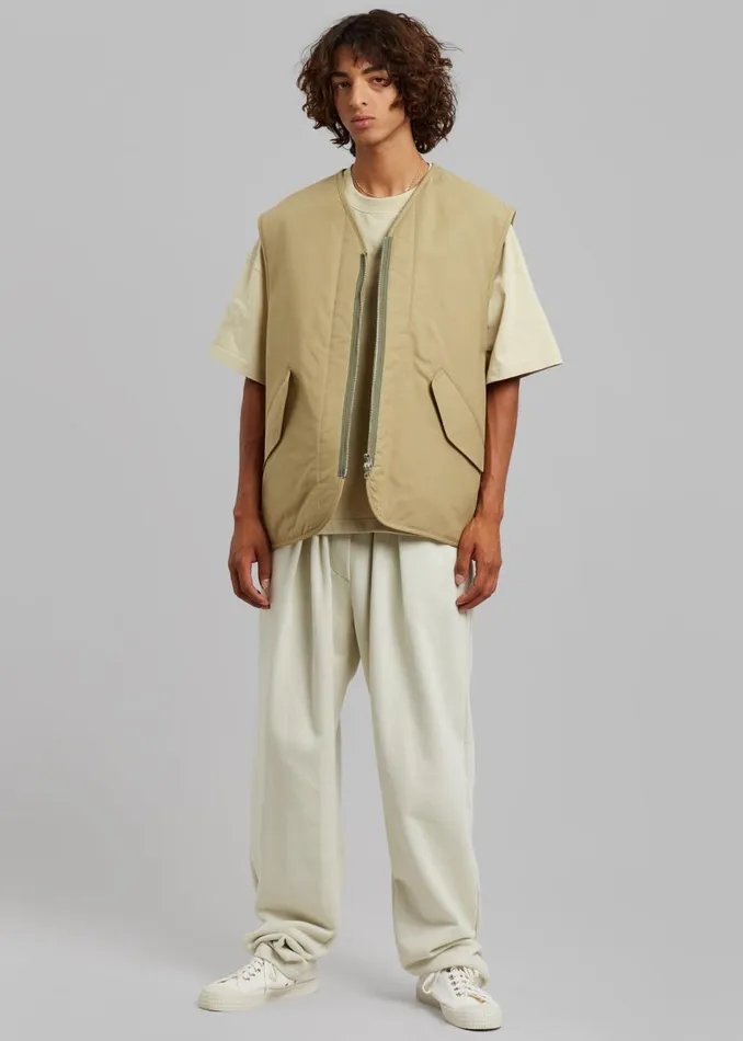 Men The Frankie Shop Outerwear Devon Wide Zip Vest Pale Olive