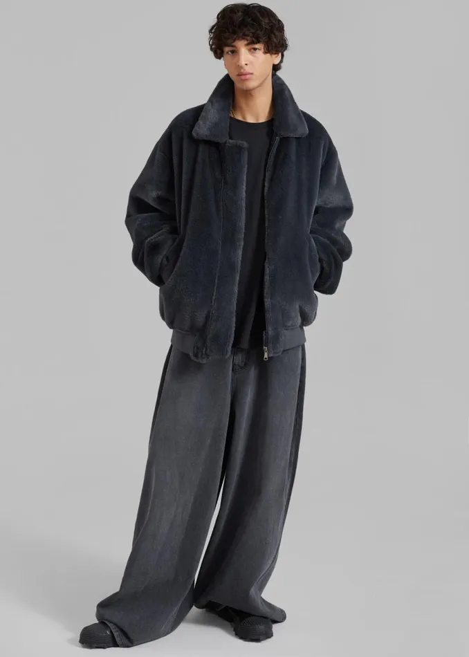 Men The Frankie Shop Outerwear Justin Faux Fur Bomber Storm