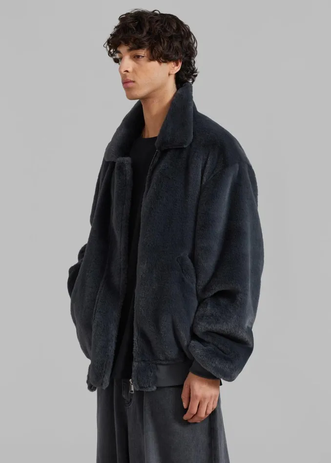 Men The Frankie Shop Outerwear Justin Faux Fur Bomber Storm