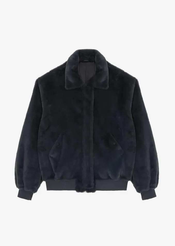 Men The Frankie Shop Outerwear Justin Faux Fur Bomber Storm