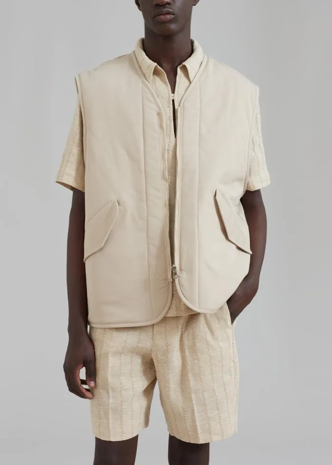 Men The Frankie Shop Outerwear Lant Reversible Vest Natural