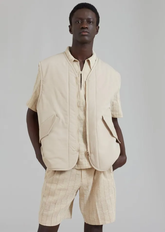 Men The Frankie Shop Outerwear Lant Reversible Vest Natural