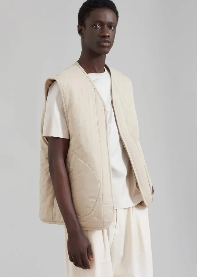 Men The Frankie Shop Outerwear Lant Reversible Vest Natural
