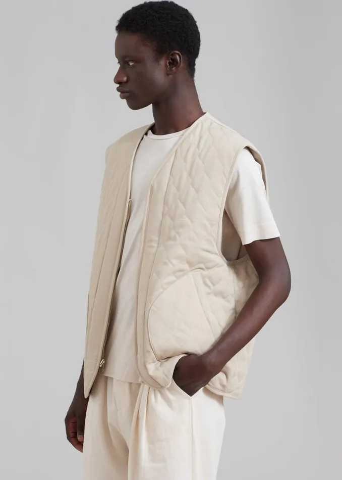 Men The Frankie Shop Outerwear Lant Reversible Vest Natural