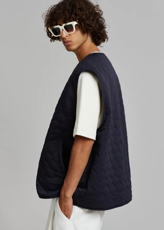 Men The Frankie Shop Outerwear Lant Reversible Vest Navy