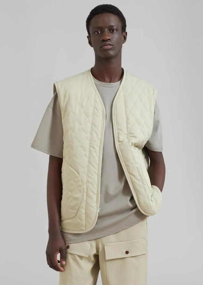 Men The Frankie Shop Outerwear Lant Reversible Vest Slate Green
