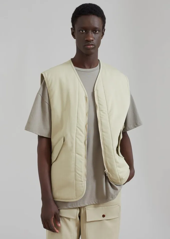 Men The Frankie Shop Outerwear Lant Reversible Vest Slate Green