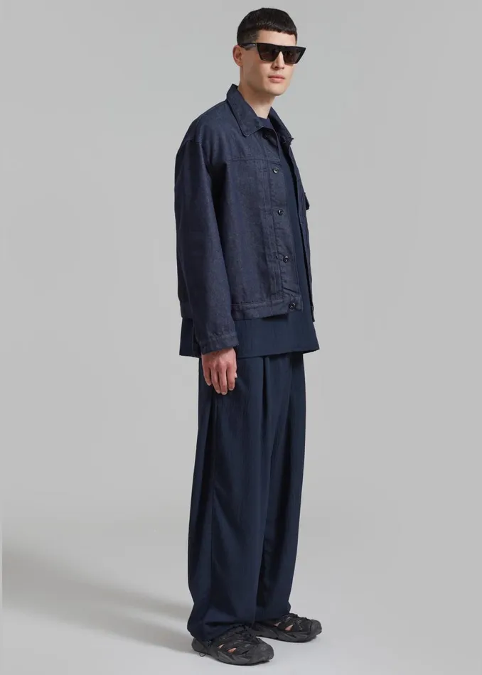 Men The Frankie Shop Outerwear Matthew Denim Jacket Dark Blue