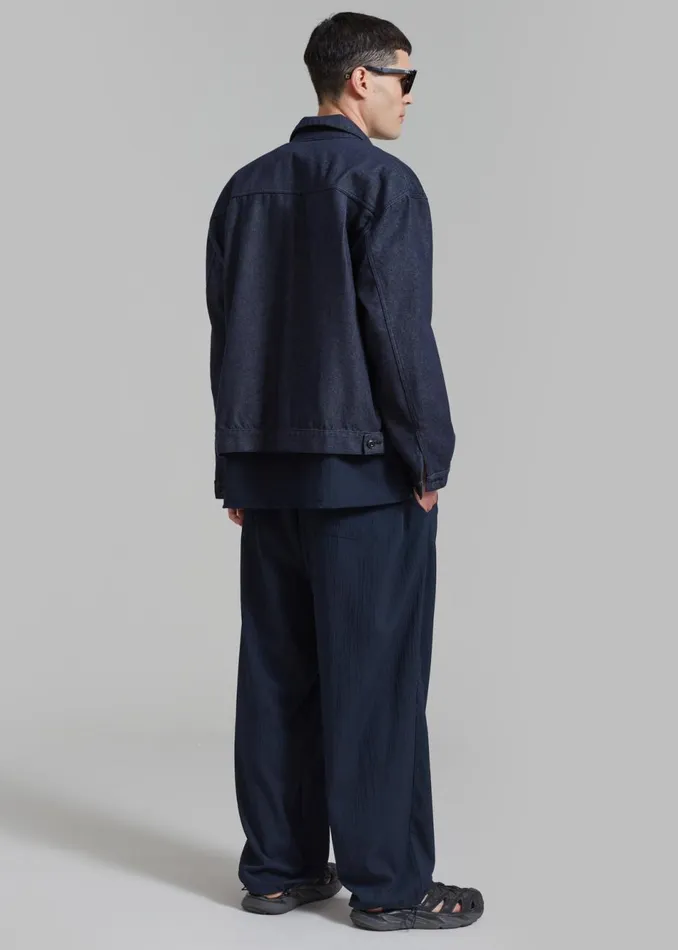 Men The Frankie Shop Outerwear Matthew Denim Jacket Dark Blue