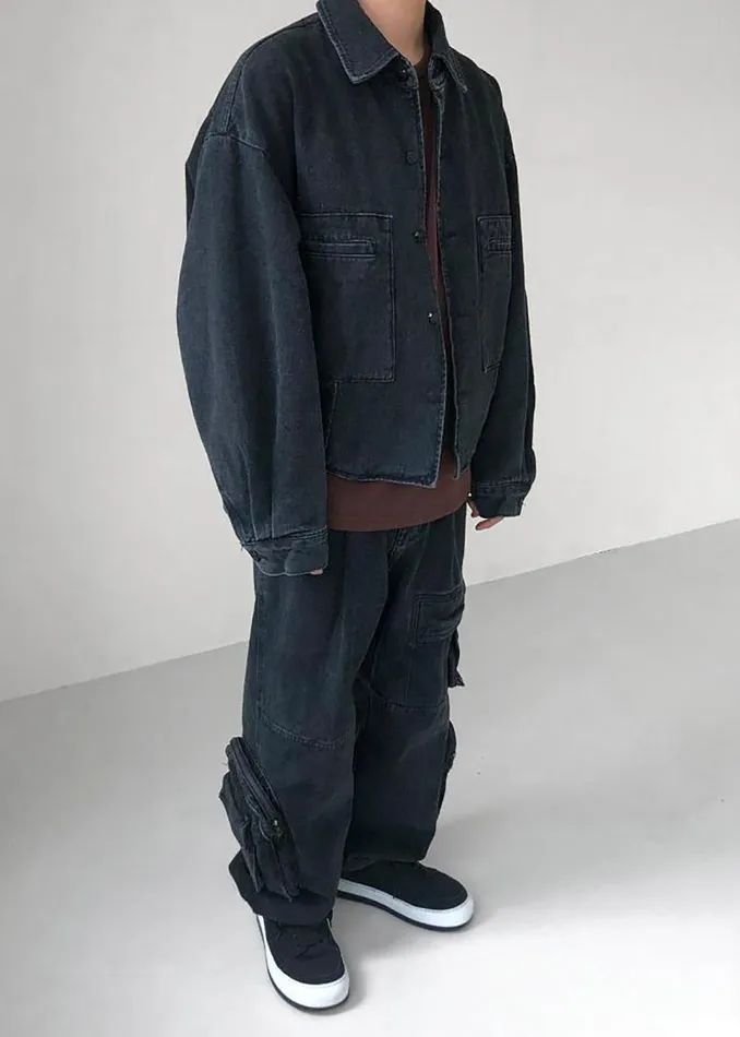 Men The Frankie Shop Outerwear Miller Denim Jacket Black Wash
