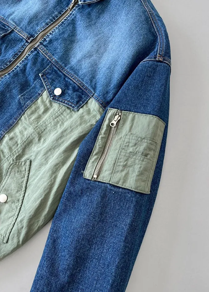 Men The Frankie Shop Outerwear Nash Denim ColorBlock Jacket Blue