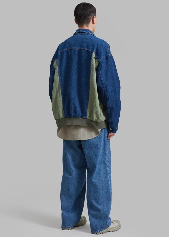 Men The Frankie Shop Outerwear Nash Denim ColorBlock Jacket Blue
