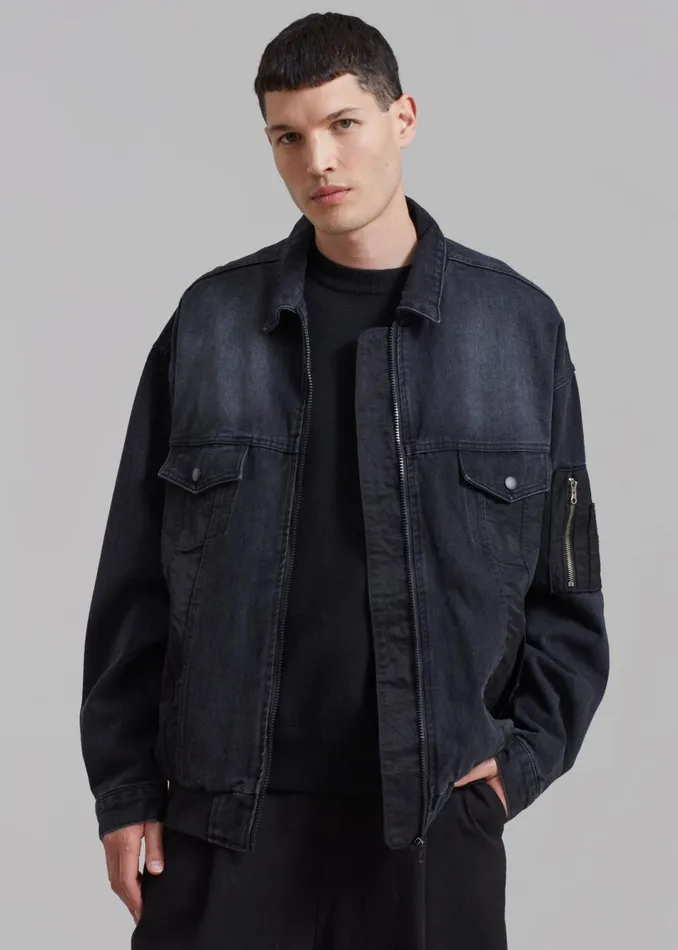 Men The Frankie Shop Outerwear Nash Denim Jacket Black