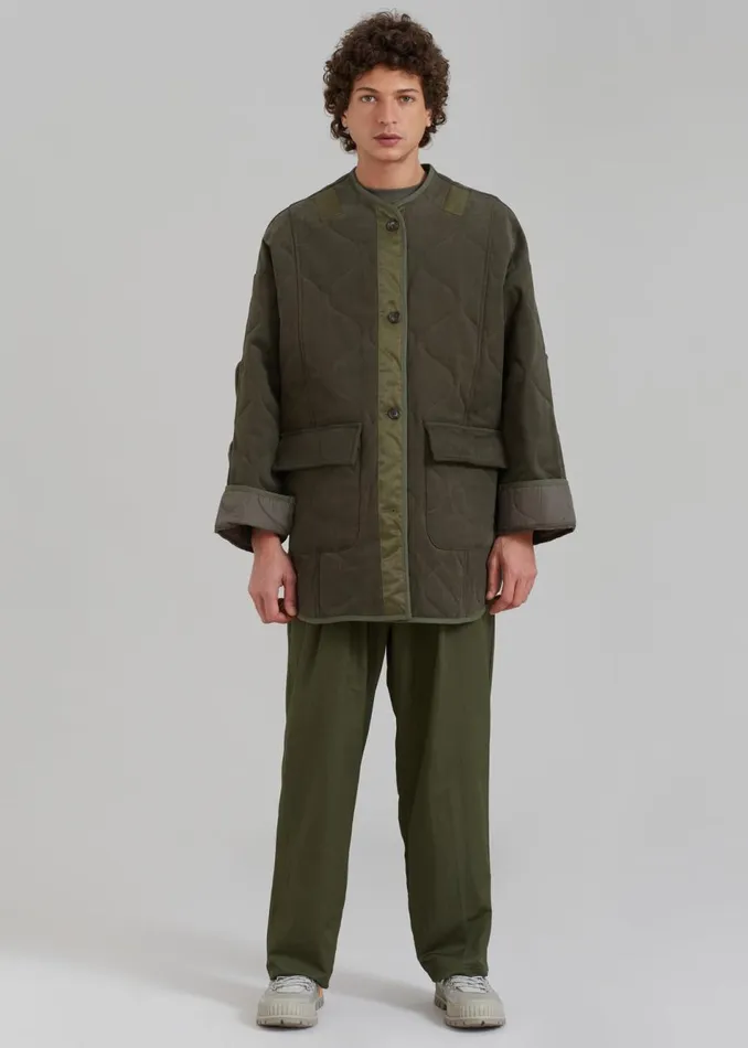 Men The Frankie Shop Outerwear Ted Quilted Jacket Army Green