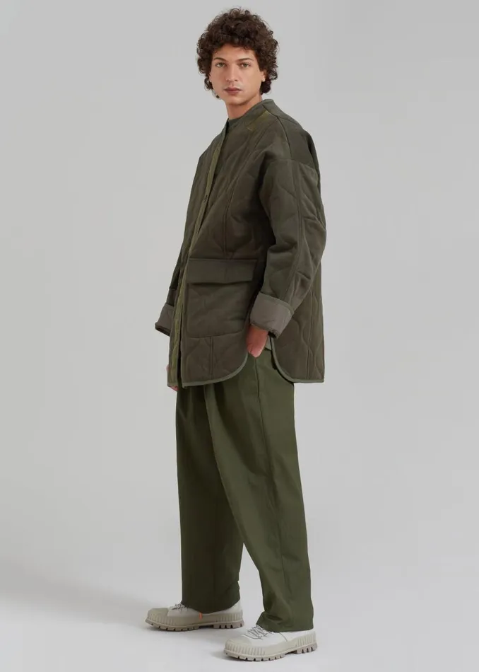 Men The Frankie Shop Outerwear Ted Quilted Jacket Army Green