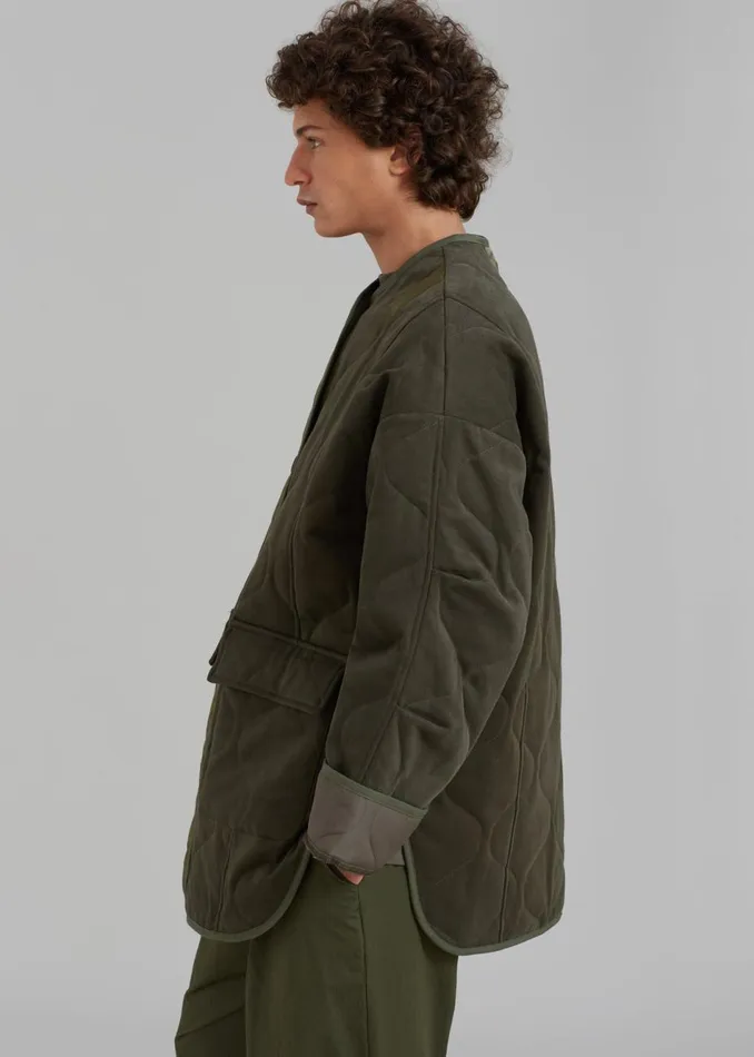 Men The Frankie Shop Outerwear Ted Quilted Jacket Army Green