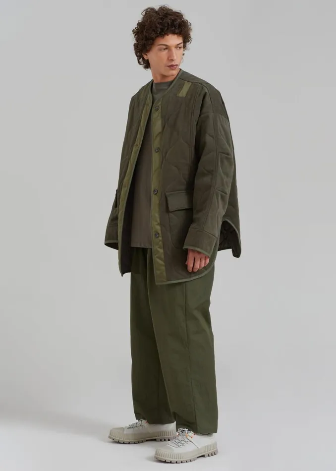 Men The Frankie Shop Outerwear Ted Quilted Jacket Army Green