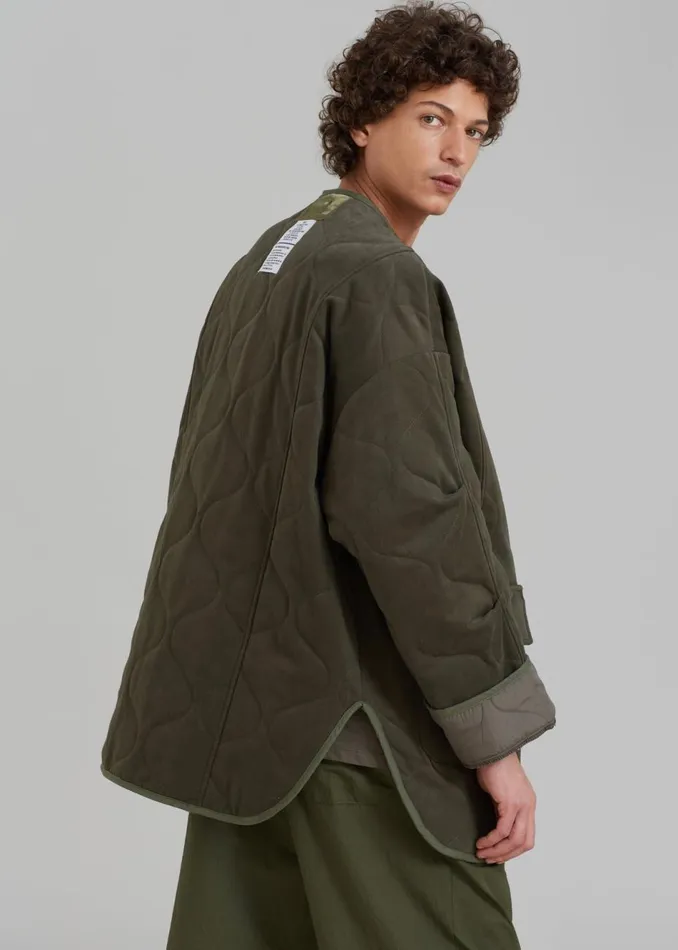 Men The Frankie Shop Outerwear Ted Quilted Jacket Army Green