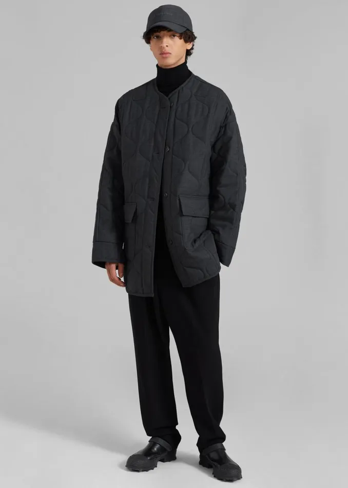 Men The Frankie Shop Outerwear Ted Quilted Jacket Charcoal