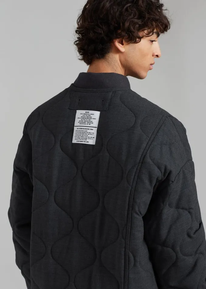 Men The Frankie Shop Outerwear Ted Quilted Jacket Charcoal