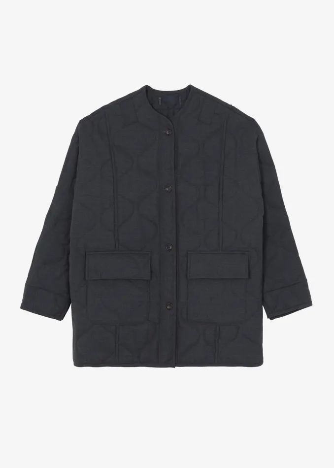 Men The Frankie Shop Outerwear Ted Quilted Jacket Charcoal